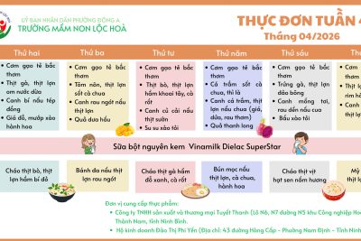Thực đơn tuần 4, tháng 4/2026