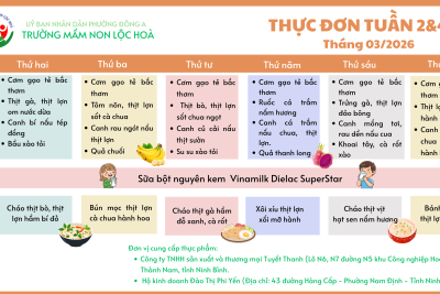 Thực đơn tuần 2&4 tháng 03/2026